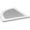 Ekena Millwork Quarter Round Top Left Surface Mount PVC Gable Vent w/ 3-1/2"W x 1"P Standard Frame, 30"W x 40"H GVPQL30X4001SF - alternate 3